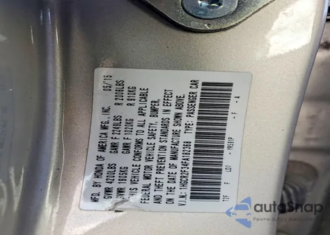 2015 Honda Accord Lx z USA, uszkodzony, nr VIN 1HGCR2F34FA182368